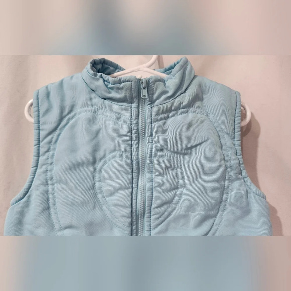 B.T. Kids Girls Fleece Vest Size 2T Light Blue Quilted Heart Full Zip Pockets - Picture 7 of 7